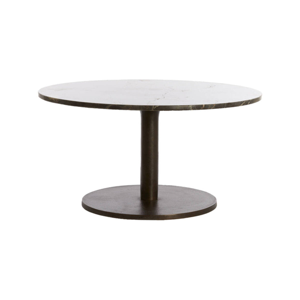 Pazo Dark Brown Marble Round Coffee Table