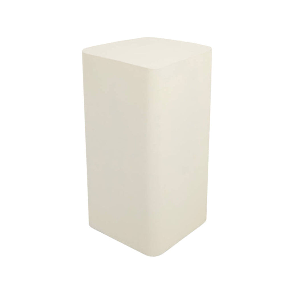 Alurio Cream Crackle Metal Plinth Side Table 60cm