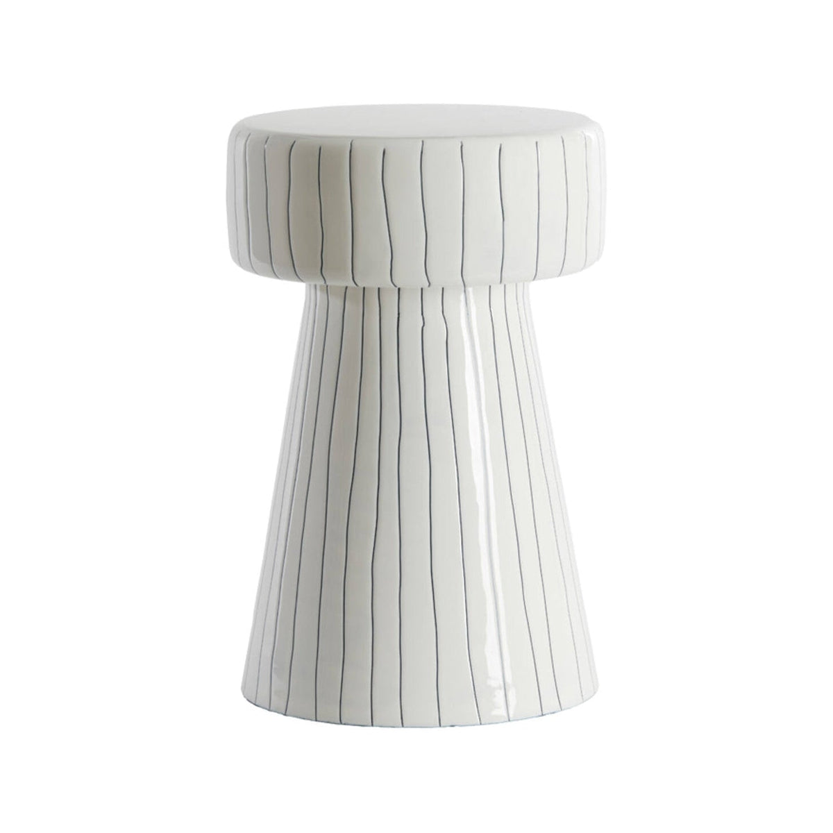 Dakwa Gloss White & Black Metal Round Side Table 47cm