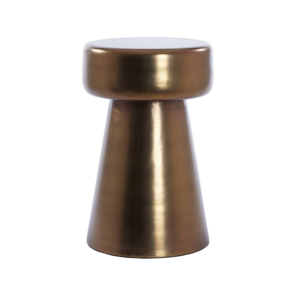 Dakwa Gloss Brown Bronze Metal Round Side Table