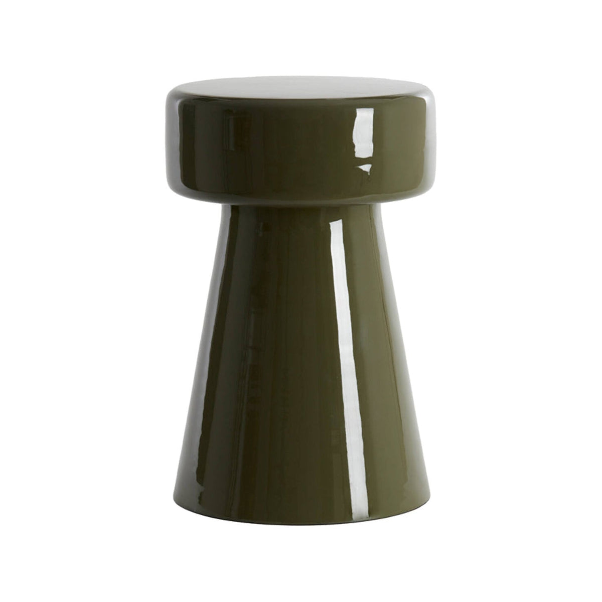 Dakwa Gloss Dark Olive Green Metal Round Side Table 47cm