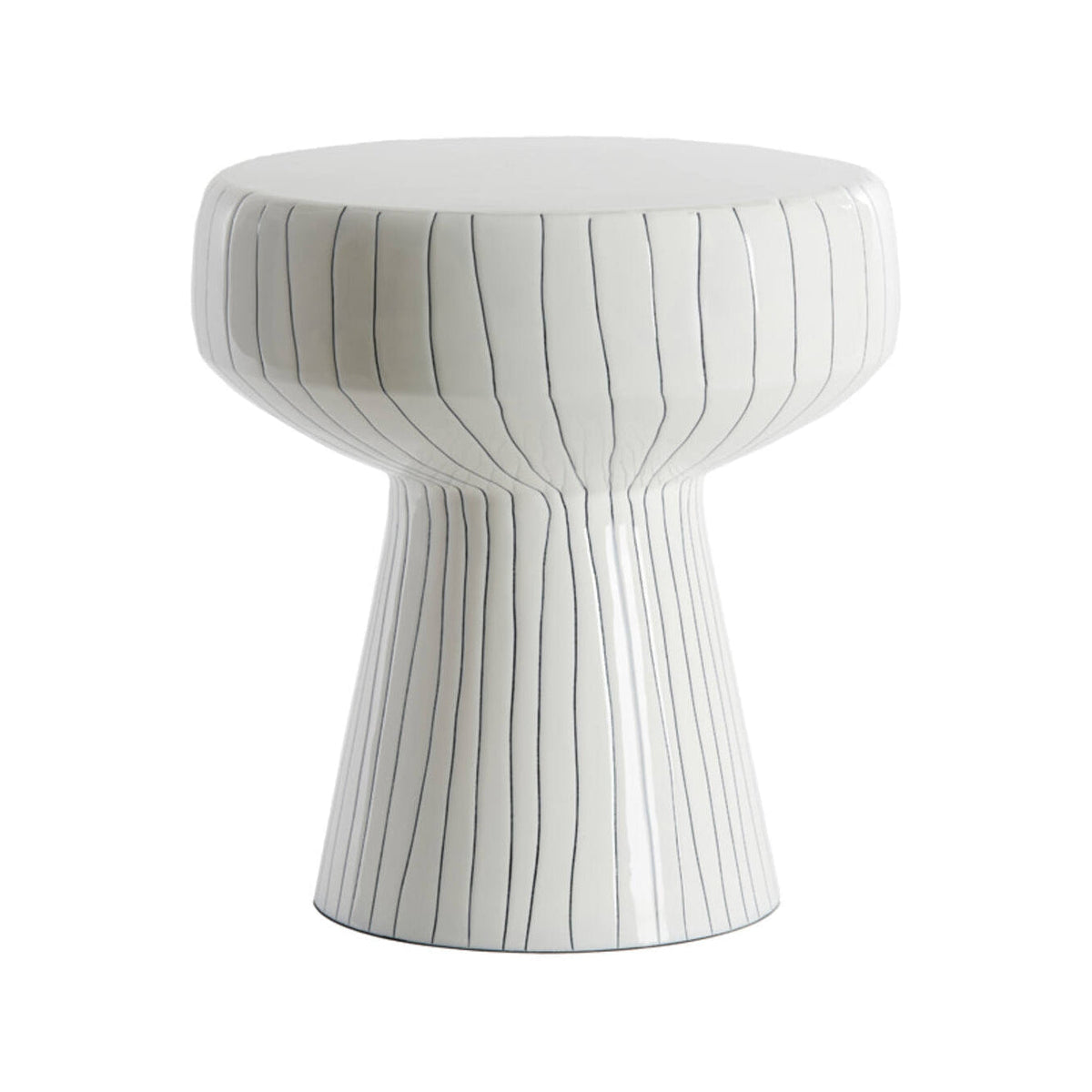 Dakwa Gloss White & Black Metal Round Side Table 42cm