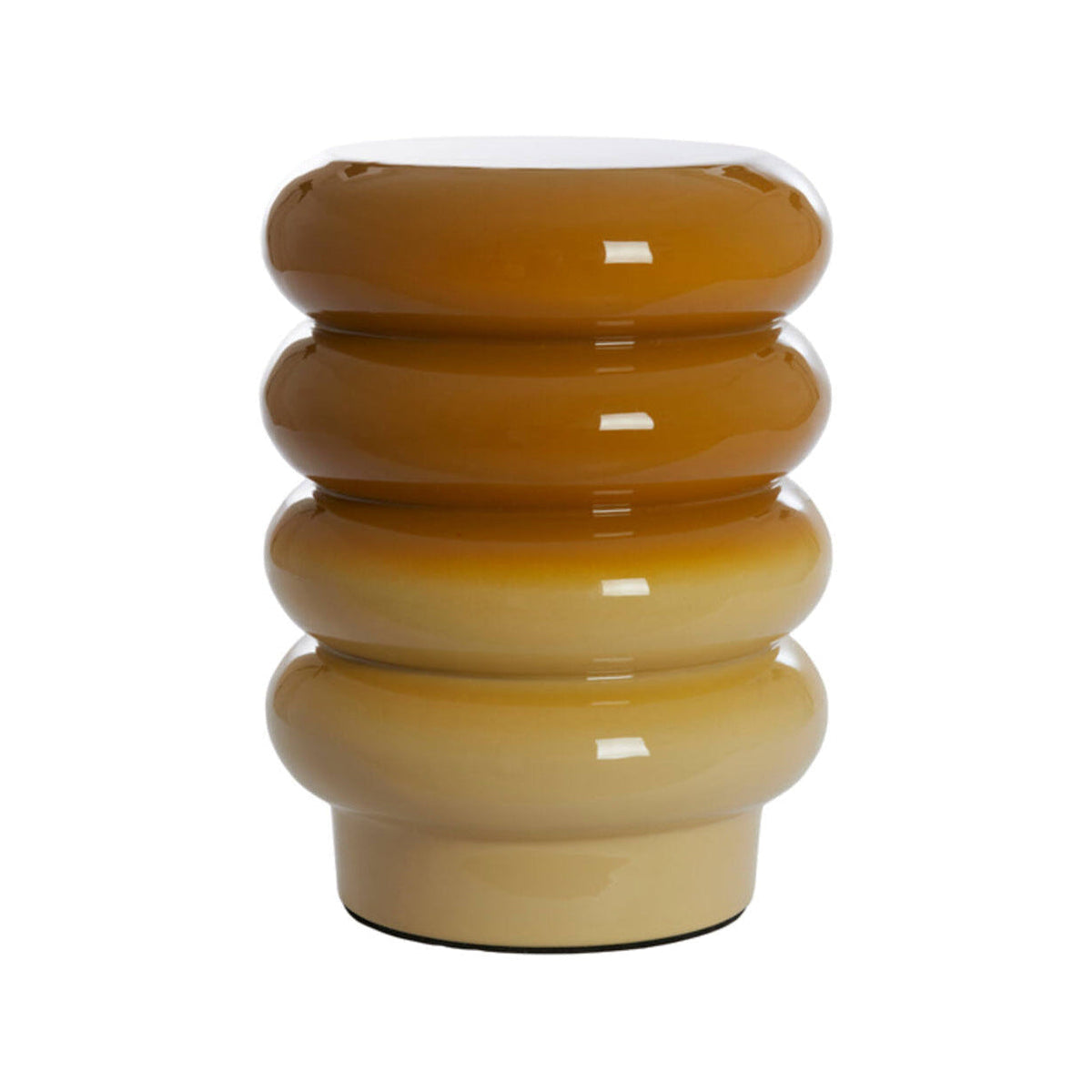 Mirogi Gloss Ochre Yellow Metal Round Side Table