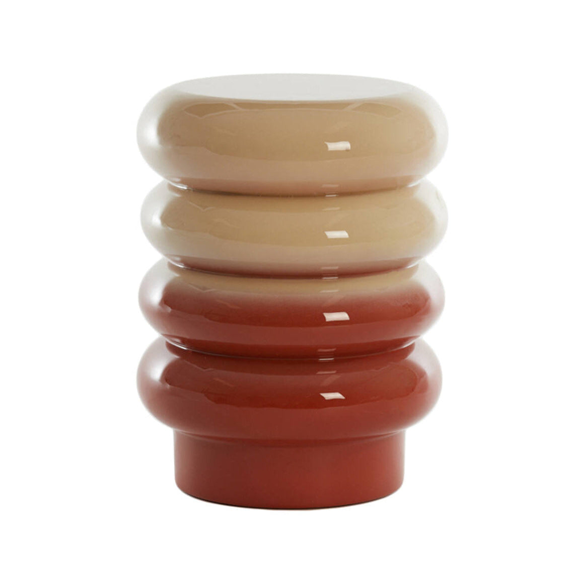 Mirogi Cream & Dark Orange Metal Round Side Table