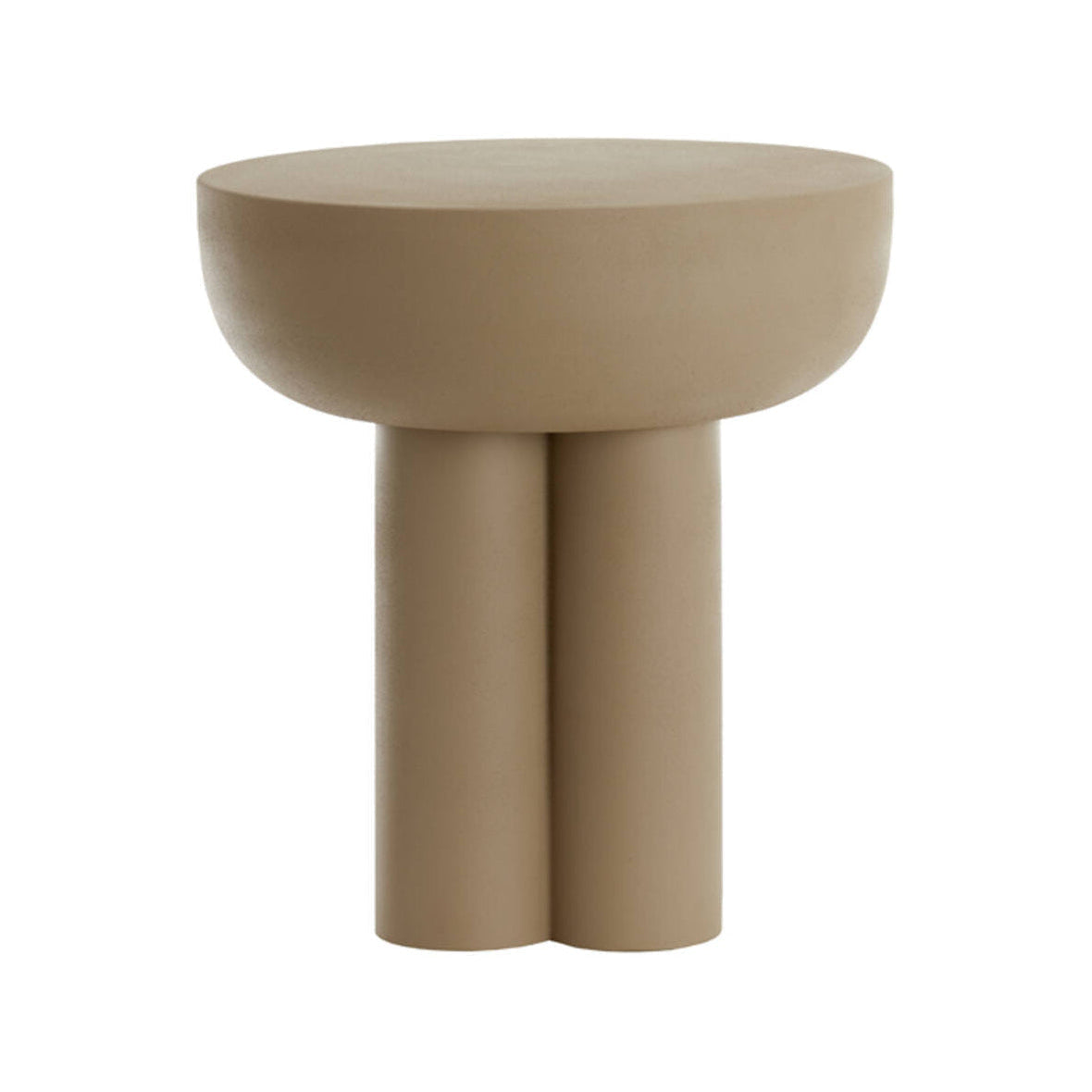 Mikola Matt Light Grey Metal Round Side Table