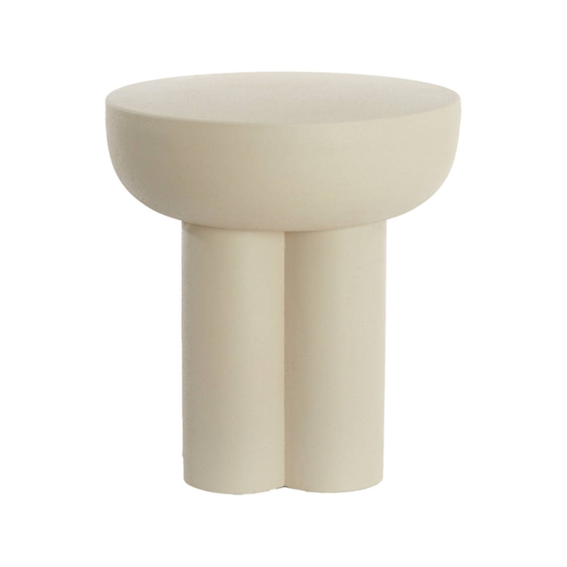Mikola Matt Cream Metal Round Side Table