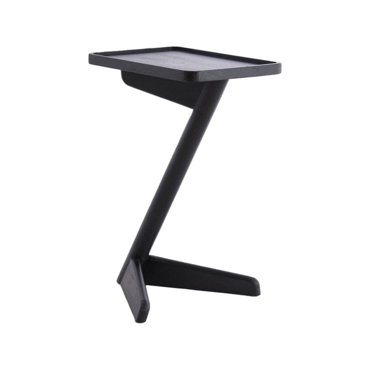 Qiano Matt Black Mango Wood Rectangular Side Table