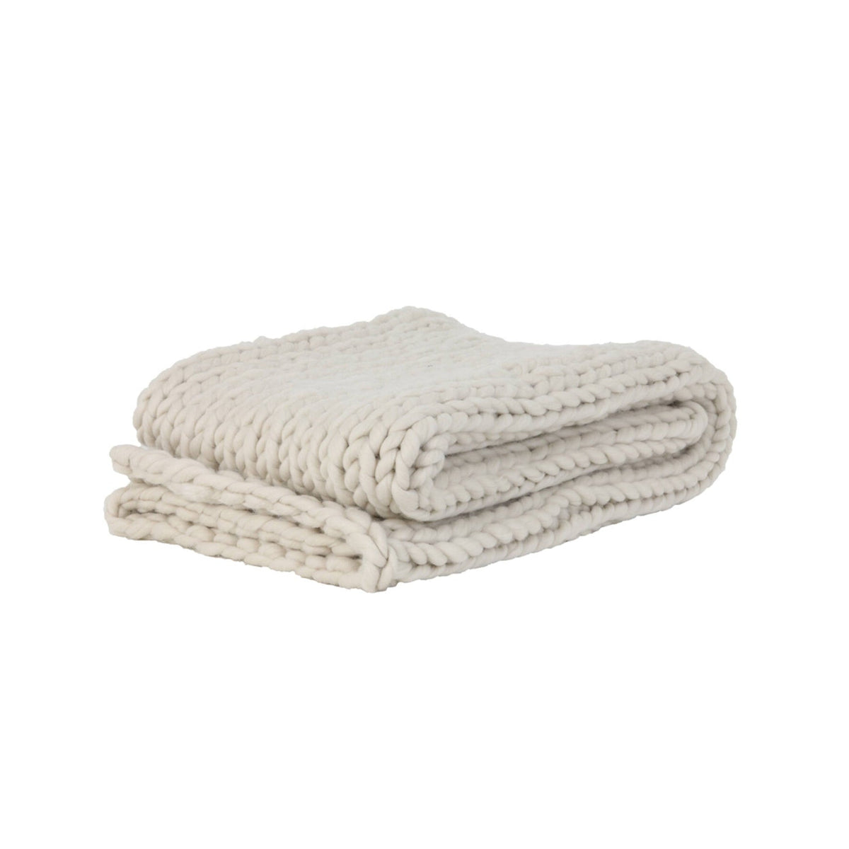 Knitted Cream Throw 152x127cm