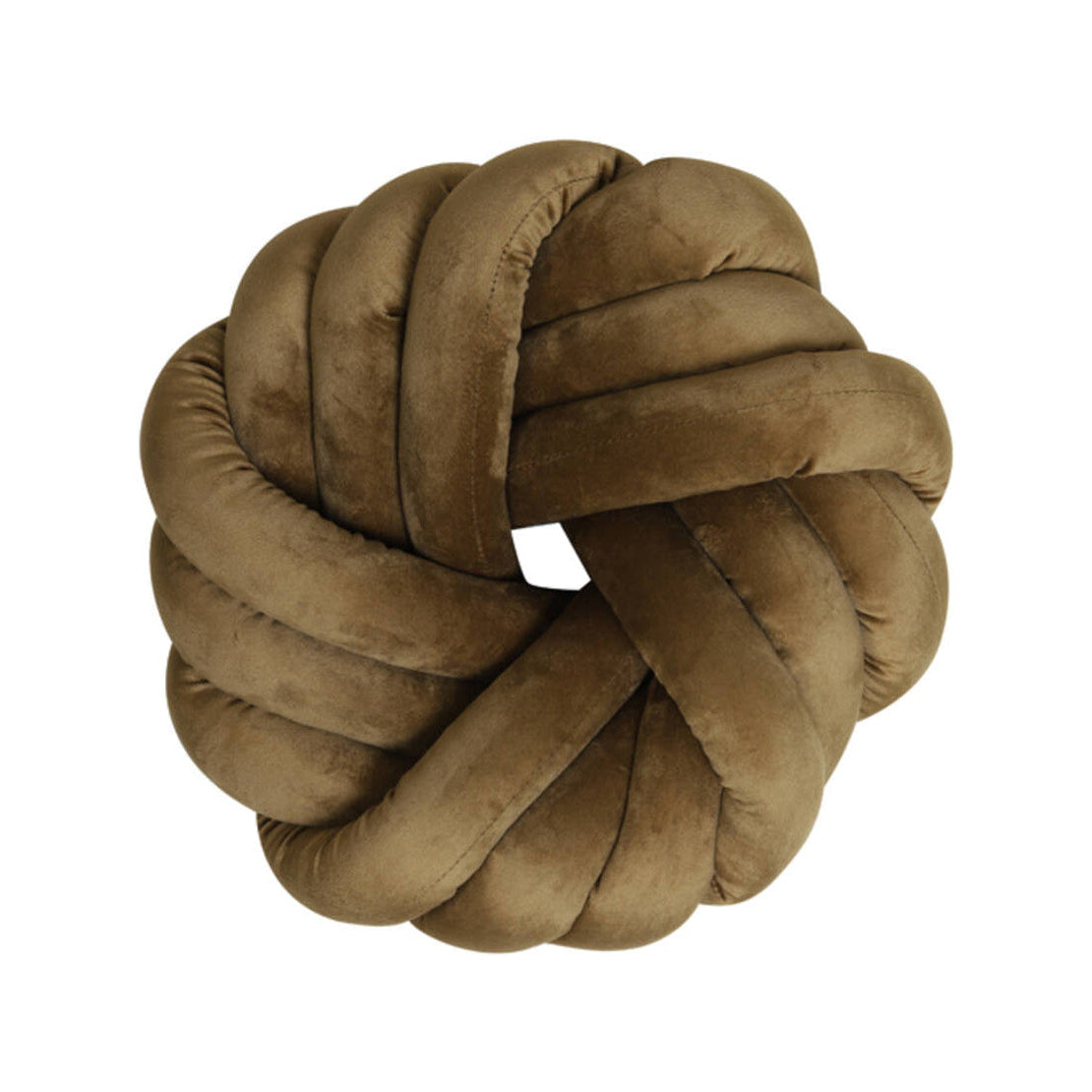 Knot Caramel Velvet Round Knotted Cushion 33x33cm