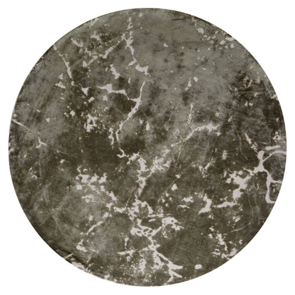 Sjors Olive Green & Light Grey Round Rug 200cm