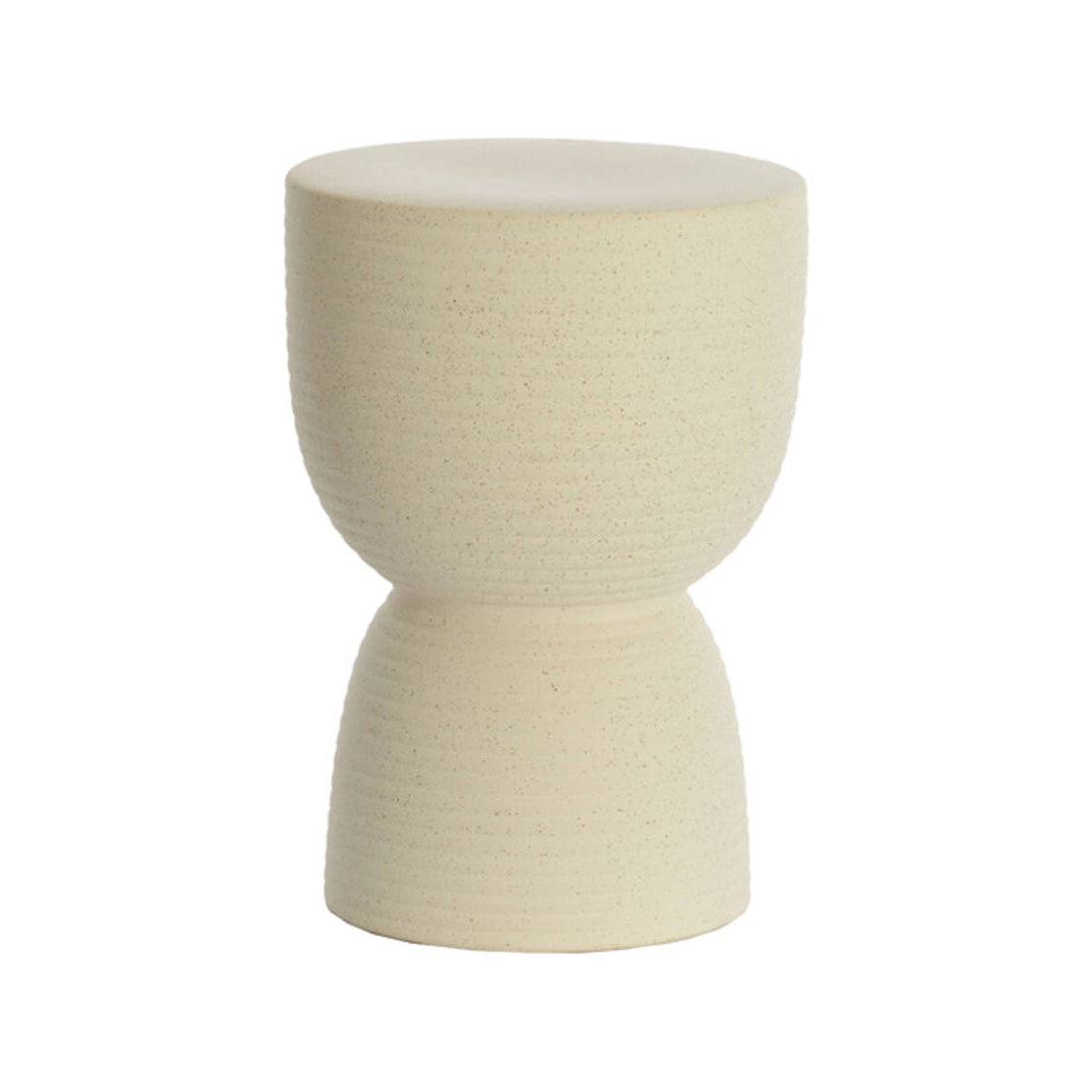 Finca Matt Cream Ceramic Round Side Table