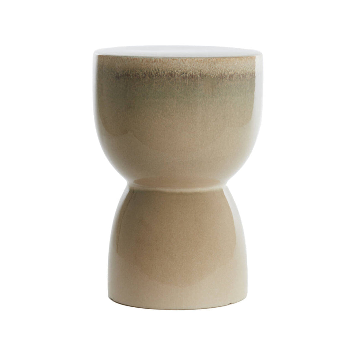 Finca Gloss Cream Ceramic Round Side Table