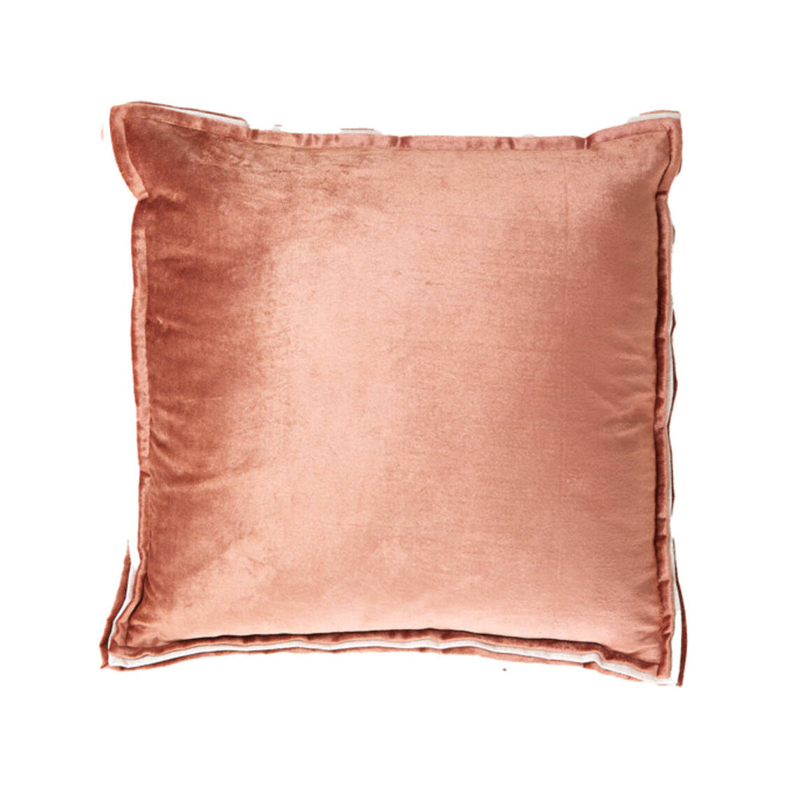 Baxley Dusty Pink Velvet & Natural Linen Square Cushion 45x45cm