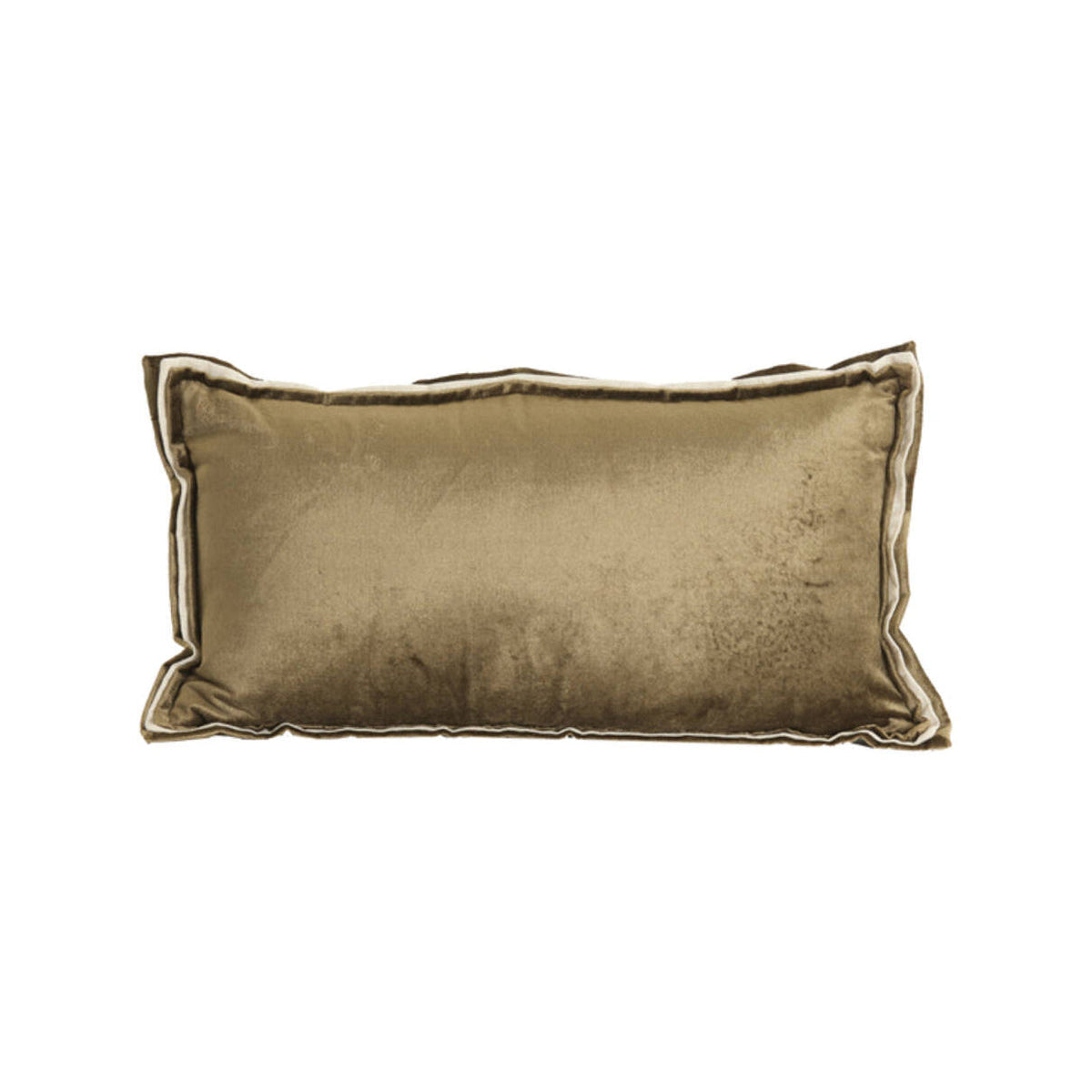 Baxley Olive Green Velvet & Natural Linen Rectangular Cushion 60x30cm