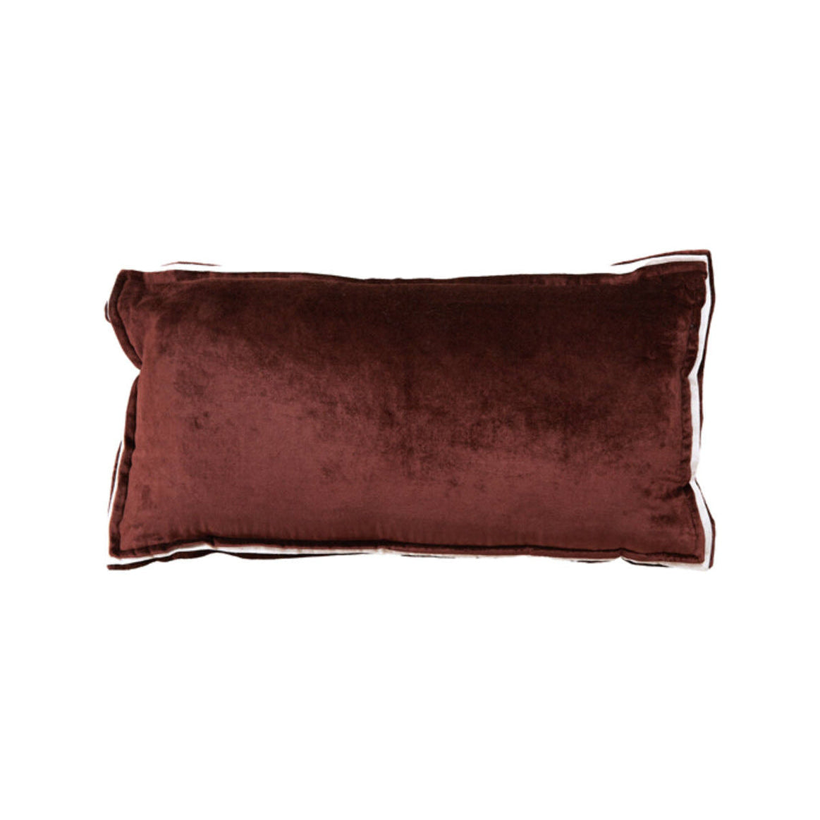 Baxley Dark Brown Velvet & Natural Linen Rectangular Cushion 60x30cm