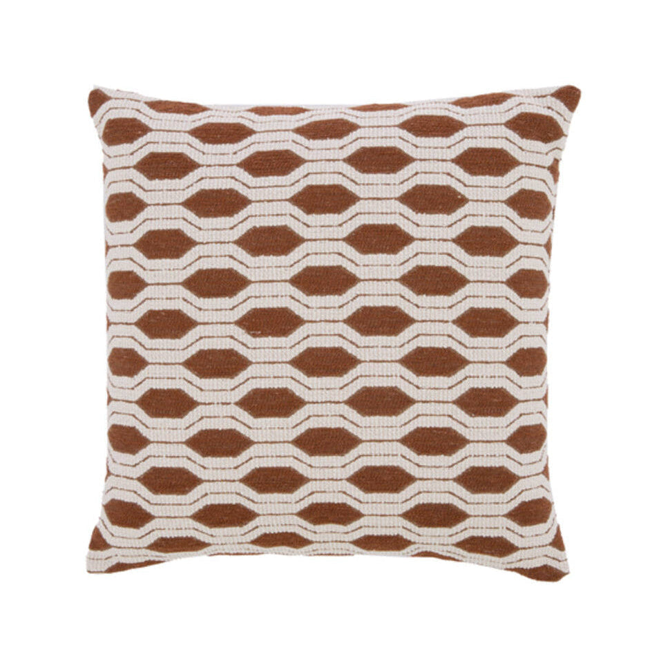 Renton Bronze & Cream Geometric Square Cushion 45x45cm
