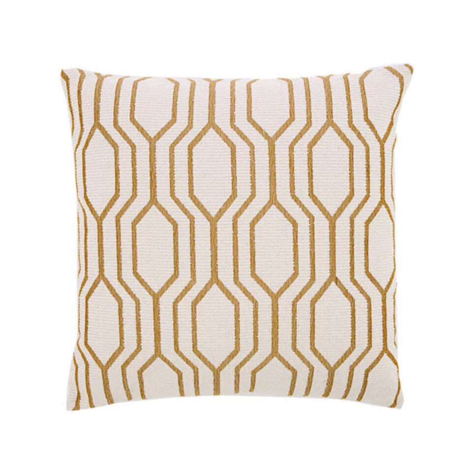 Joplin Cream & Gold Geometric Square Cushion 45x45cm