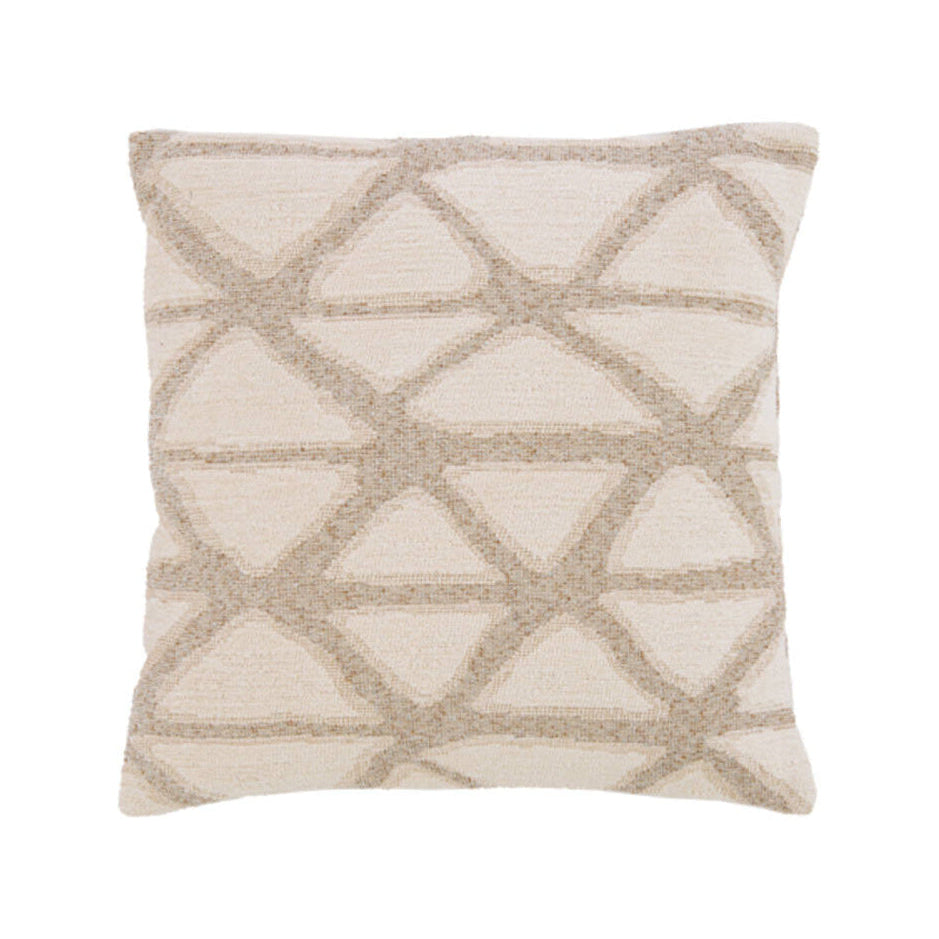 Muncie Sand & Cream Geometric Feather Filled Square Cushion 45x45cm
