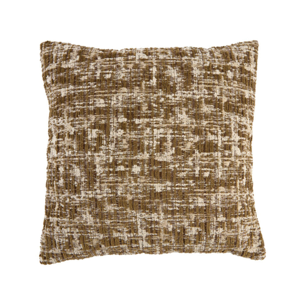 Salida Olive Green & Cream Textured Feather Filled Square Cushion 45x45cm