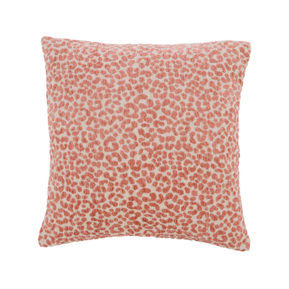 Safford Sand & Coral Animal Print Feather Filled Square Cushion 45x45cm