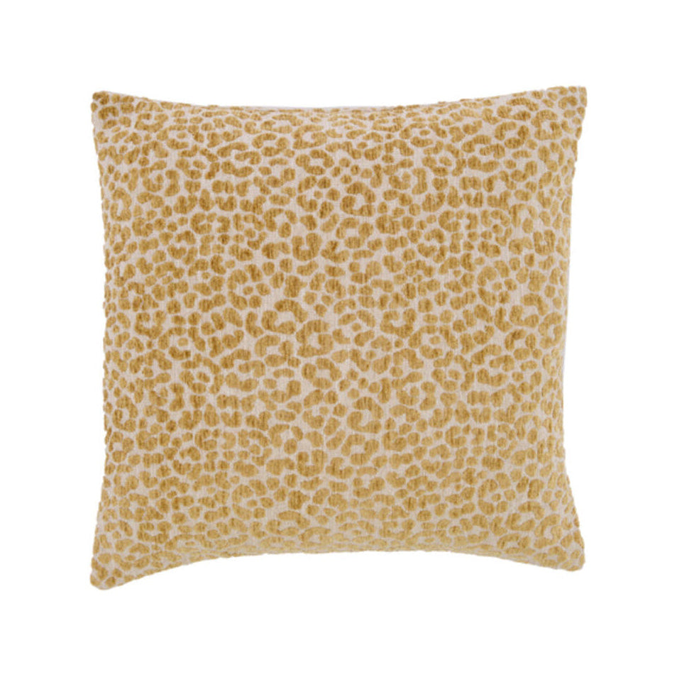 Safford Sand & Ochre Yellow Animal Print Feather Filled Square Cushion 45x45cm