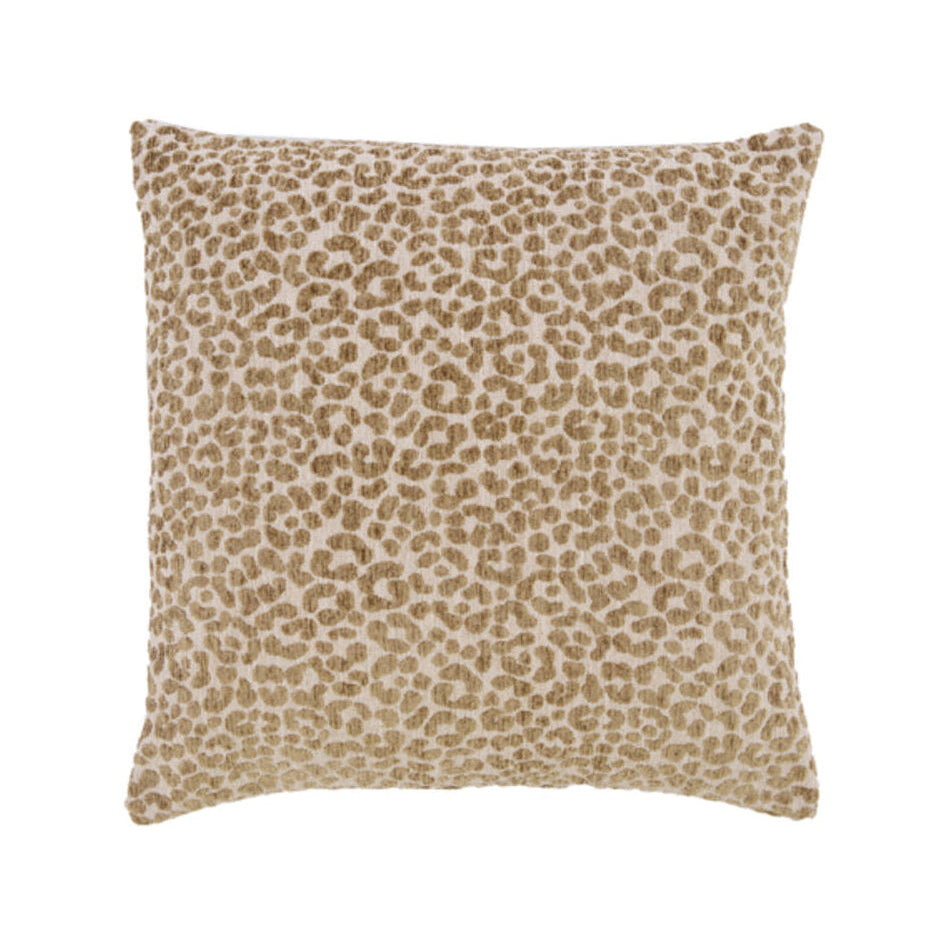 Safford Sand & Olive Green Animal Print Feather Filled Square Cushion 45x45cm