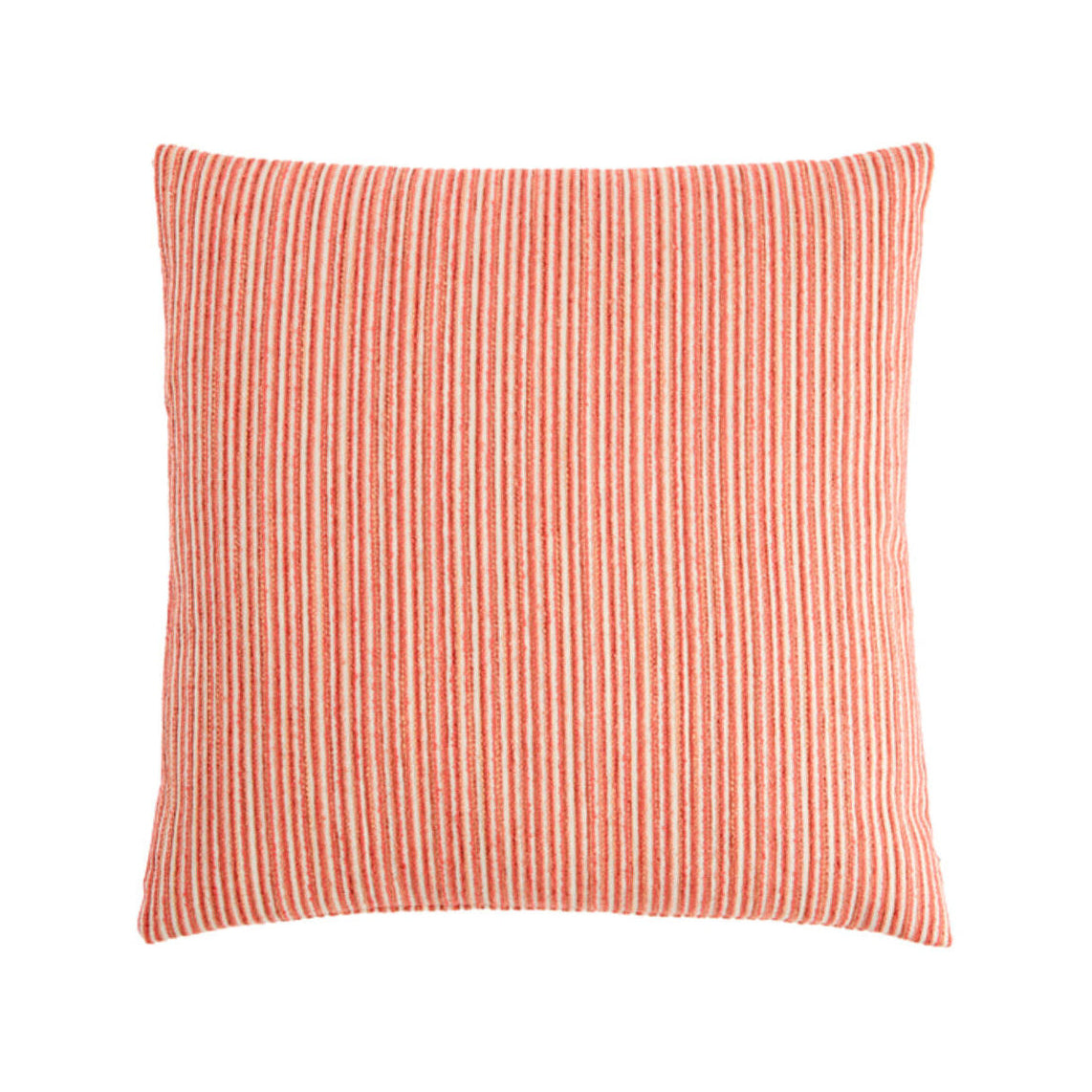 Hayden Cream & Coral Striped Feather Filled Square Cushion 45x45cm