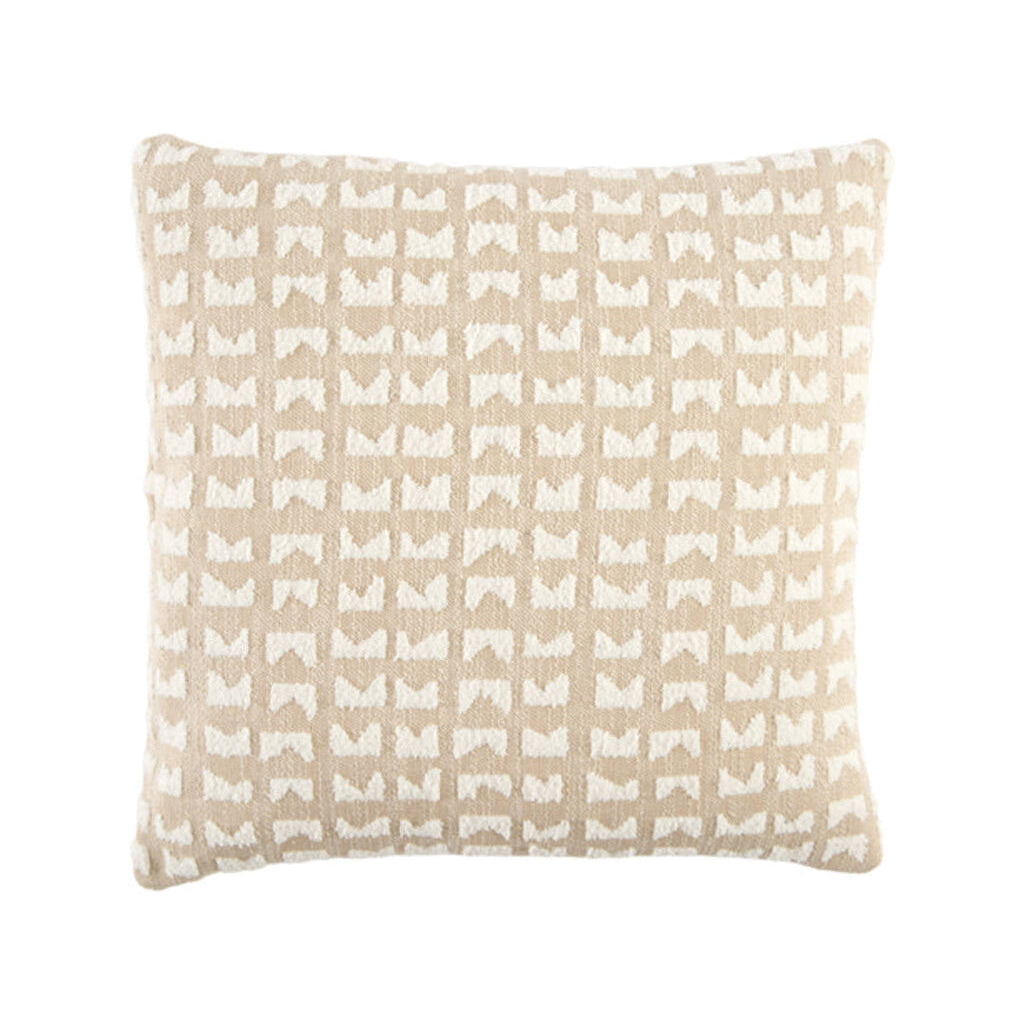 Sontra Beige & Cream Geometric Feather Filled Square Cushion 45x45cm