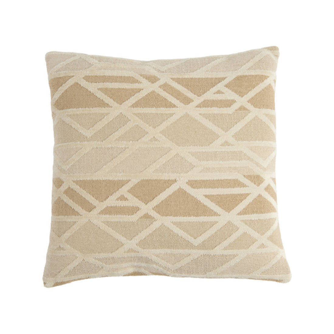Fuldos Beige & Cream Geometric Feather Filled Square Cushion 45x45cm