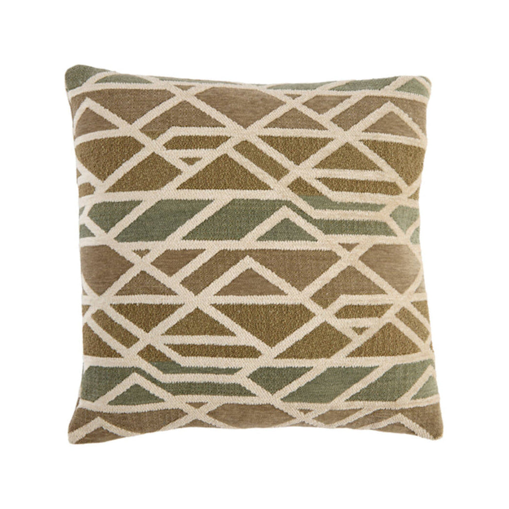 Fuldos Mint Green & Cream Geometric Feather Filled Square Cushion 45x45cm