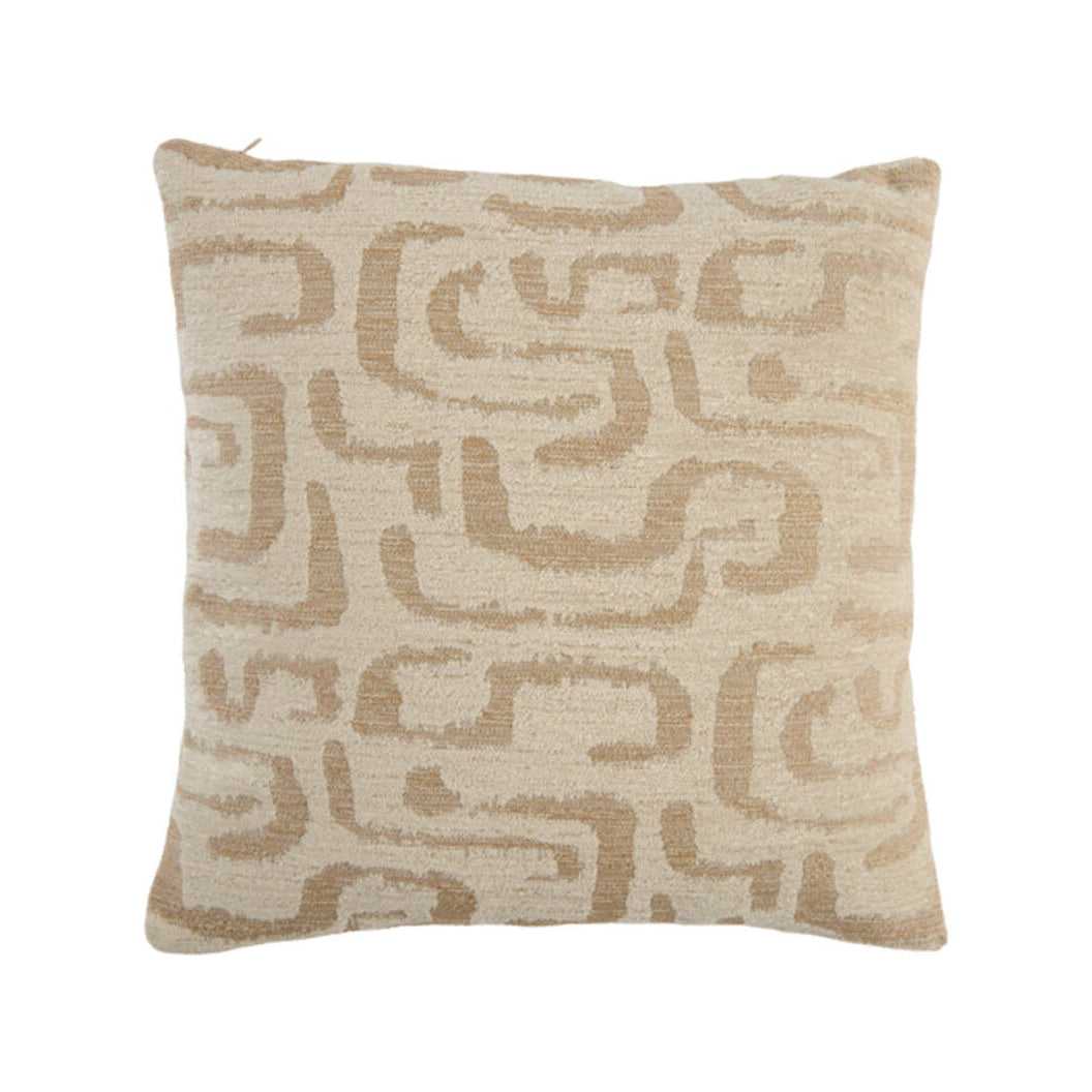 Alzey Beige & Sand Abstract Feather Filled Square Cushion 45x45cm