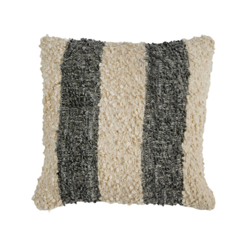 Nimba Beige & Denim Blue Striped Square Cushion 45x45cm