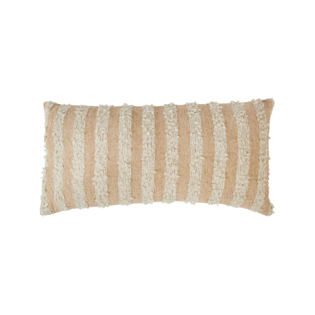 Nimba Sand & Light Peach Striped Rectangular Cushion 60x30cm