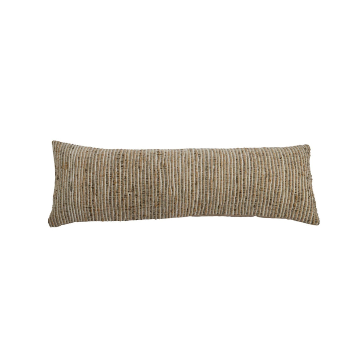 Lunca Cream & Brown Striped Rectangular Cushion 100x35cm