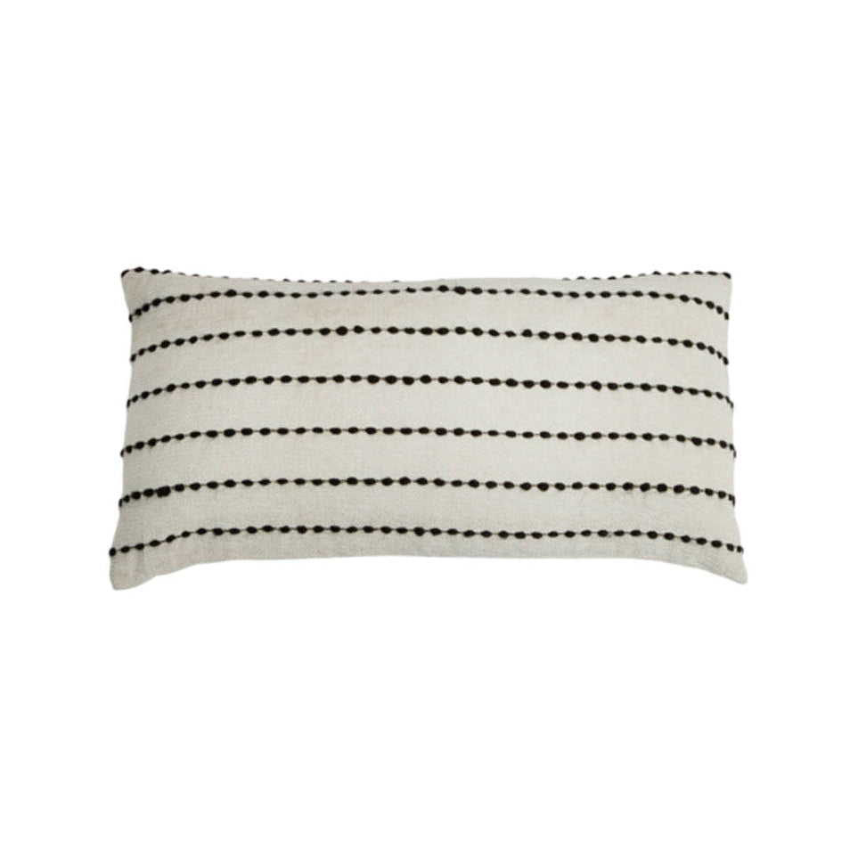 Linka Cream & Black Striped Rectangular Cushion 60x30cm
