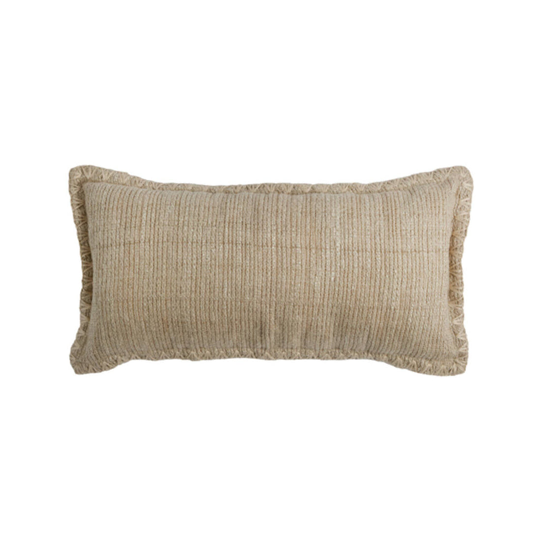 Dunio Beige & Cream Textured Rectangular Cushion 60x30cm