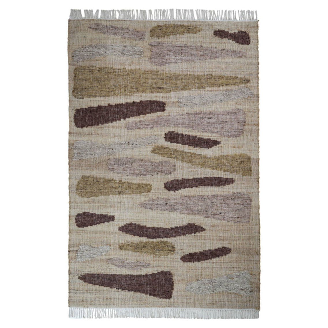 Bunsi Natural/Brown/Ochre Yellow Jute Rectangular Rug 230x160cm