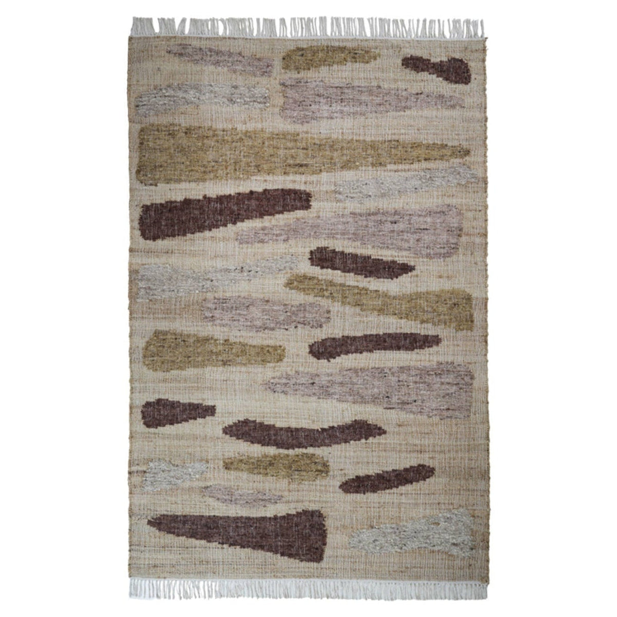 Bunsi Natural/Brown/Ochre Yellow Jute Rectangular Rug 300x200cm