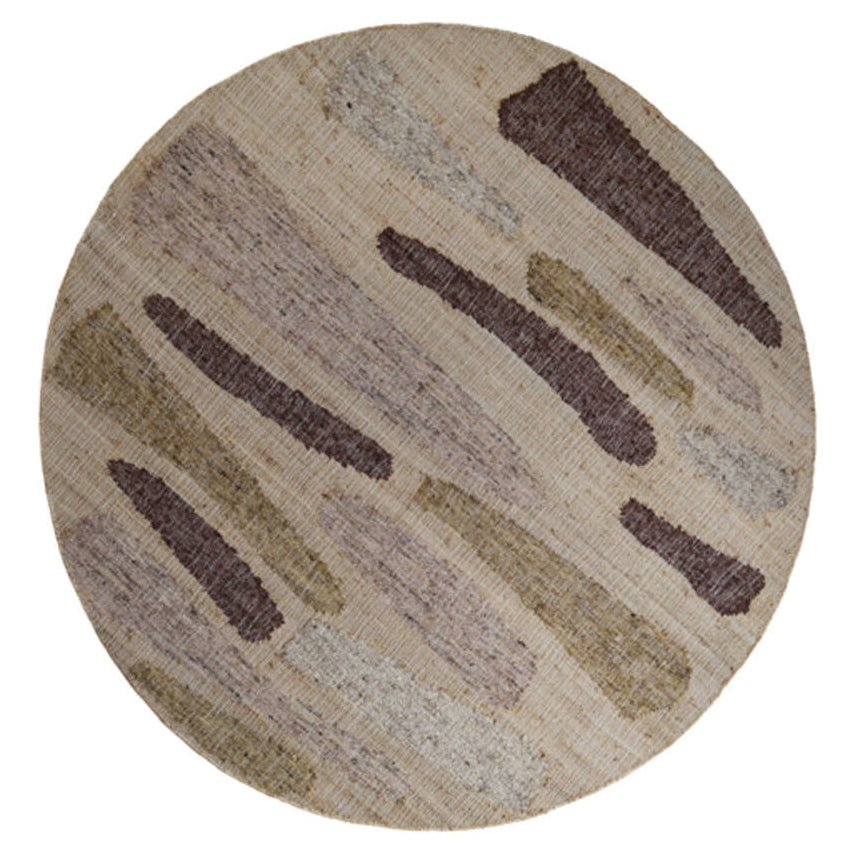 Bunsi Natural/Brown/Ochre Yellow Jute Round Rug 200cm
