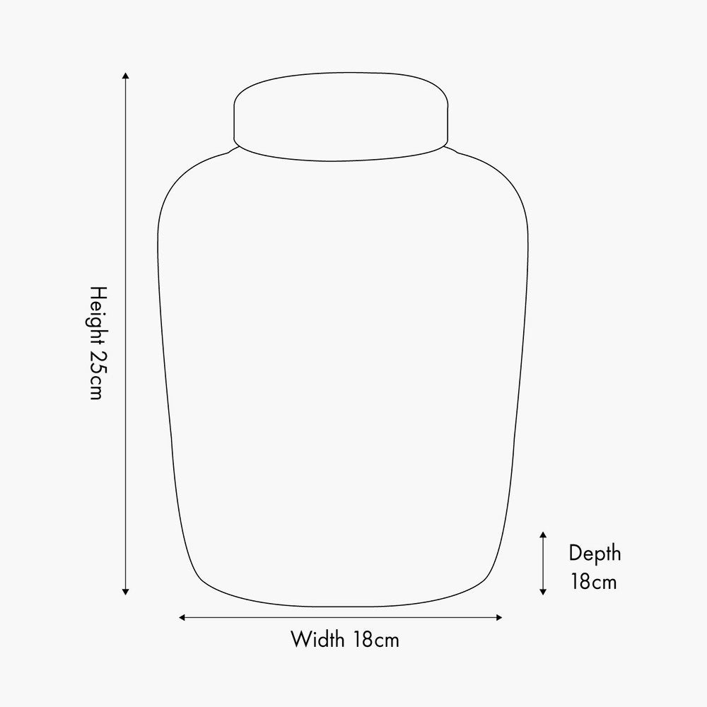 Celia Ceramic Grey & White Geo Pattern Ginger Jar