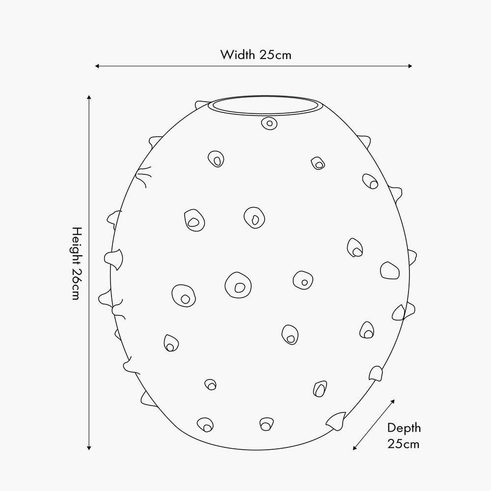 White Metal Vase with Bobbles