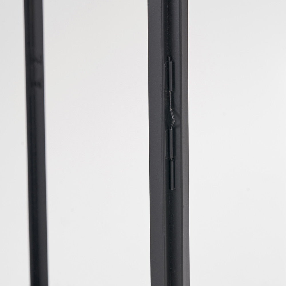 Black Stainless Steel and Glass Large Lantern