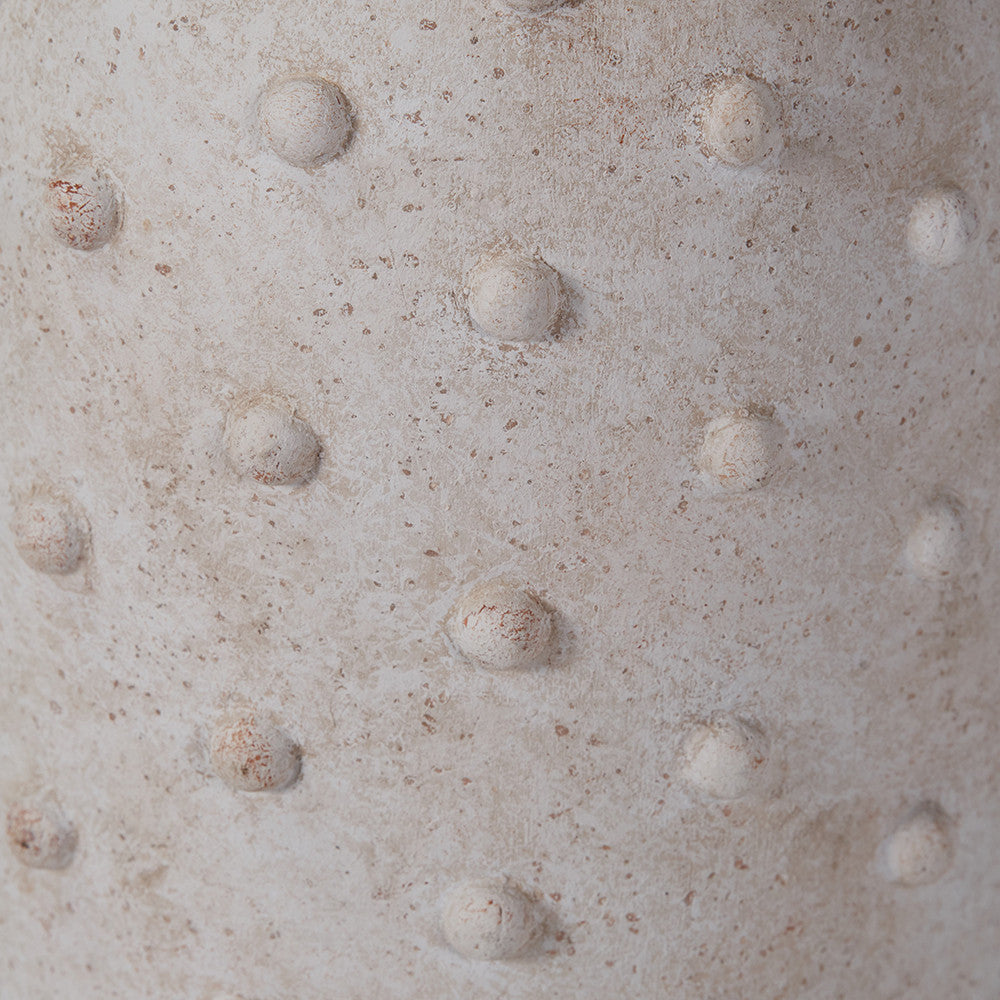 Kali Textured Dot Light Grey Stoneware Vase