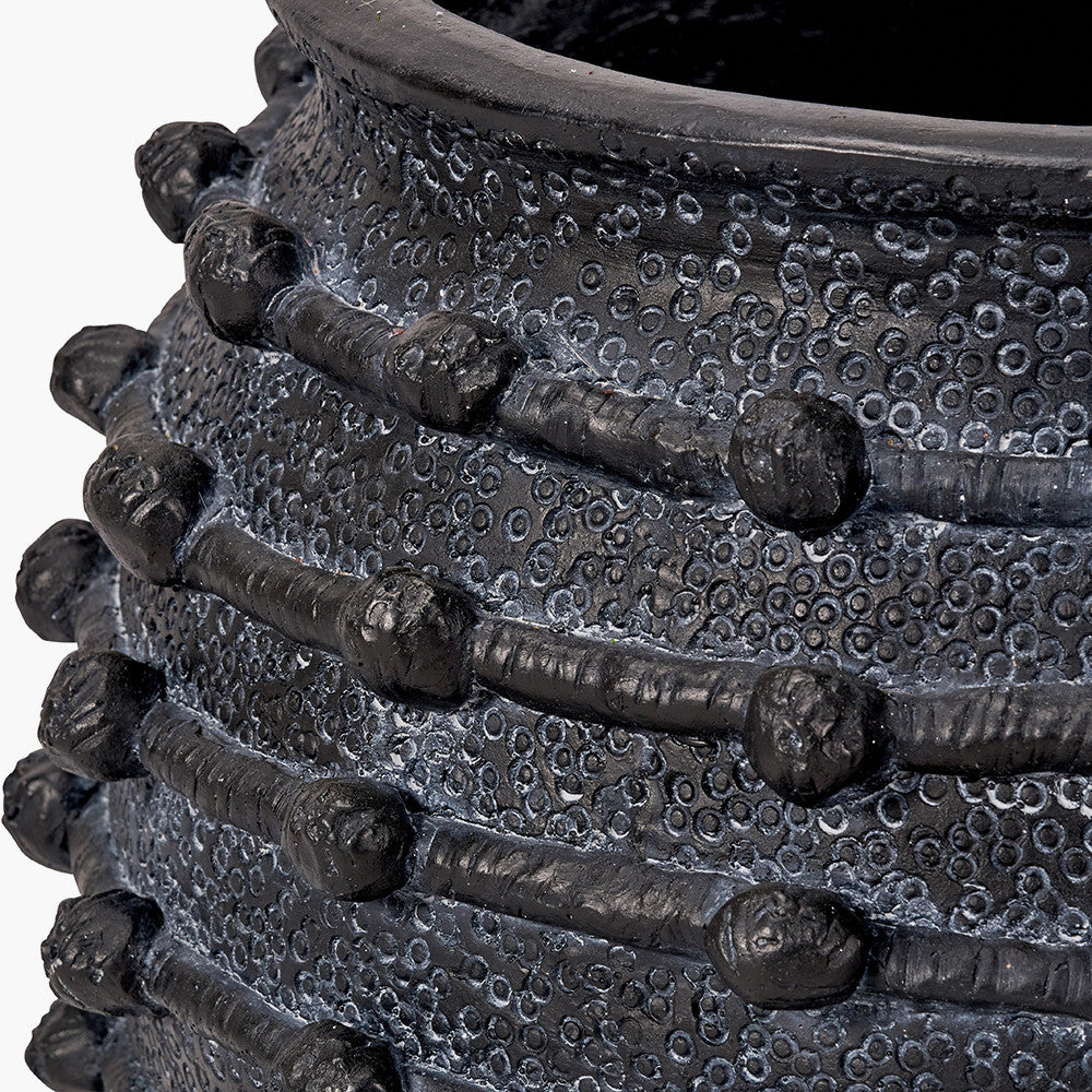 Black Bobble Fibrestone Decorative Planter Large