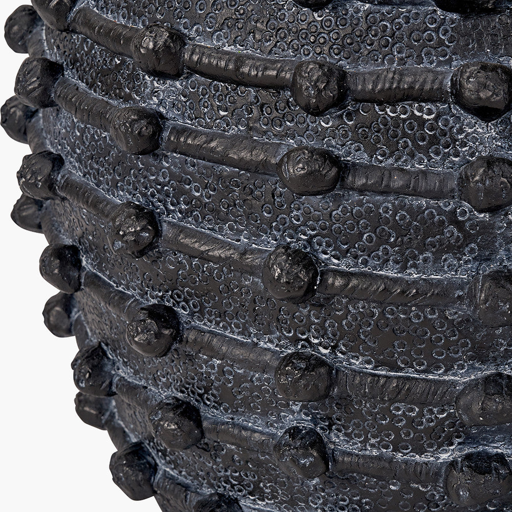 Black Bobble Fibrestone Decorative Planter Large