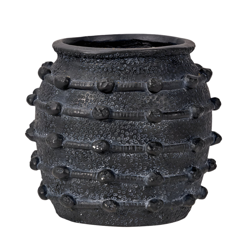 Black Bobble Fibrestone Decorative Planter