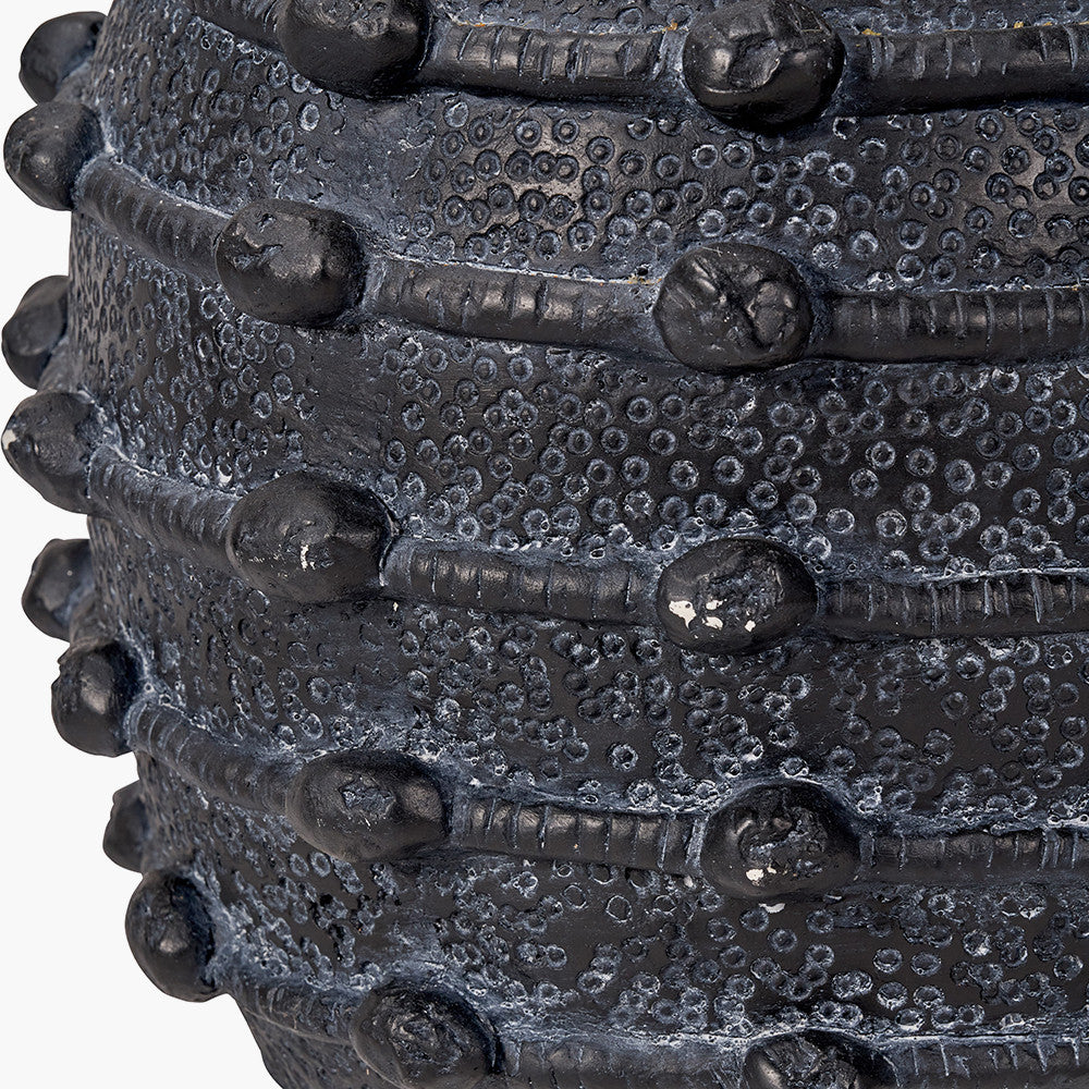 Black Bobble Fibrestone Decorative Planter