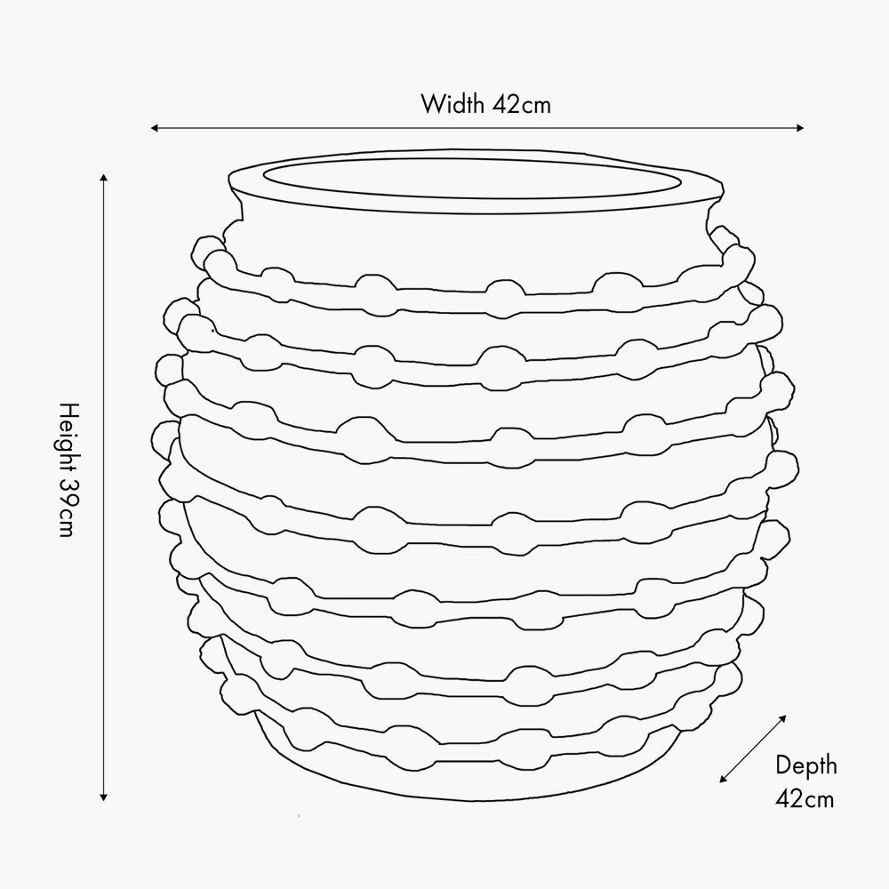 Cream Bobble Fibrestone Decorative Planter Large