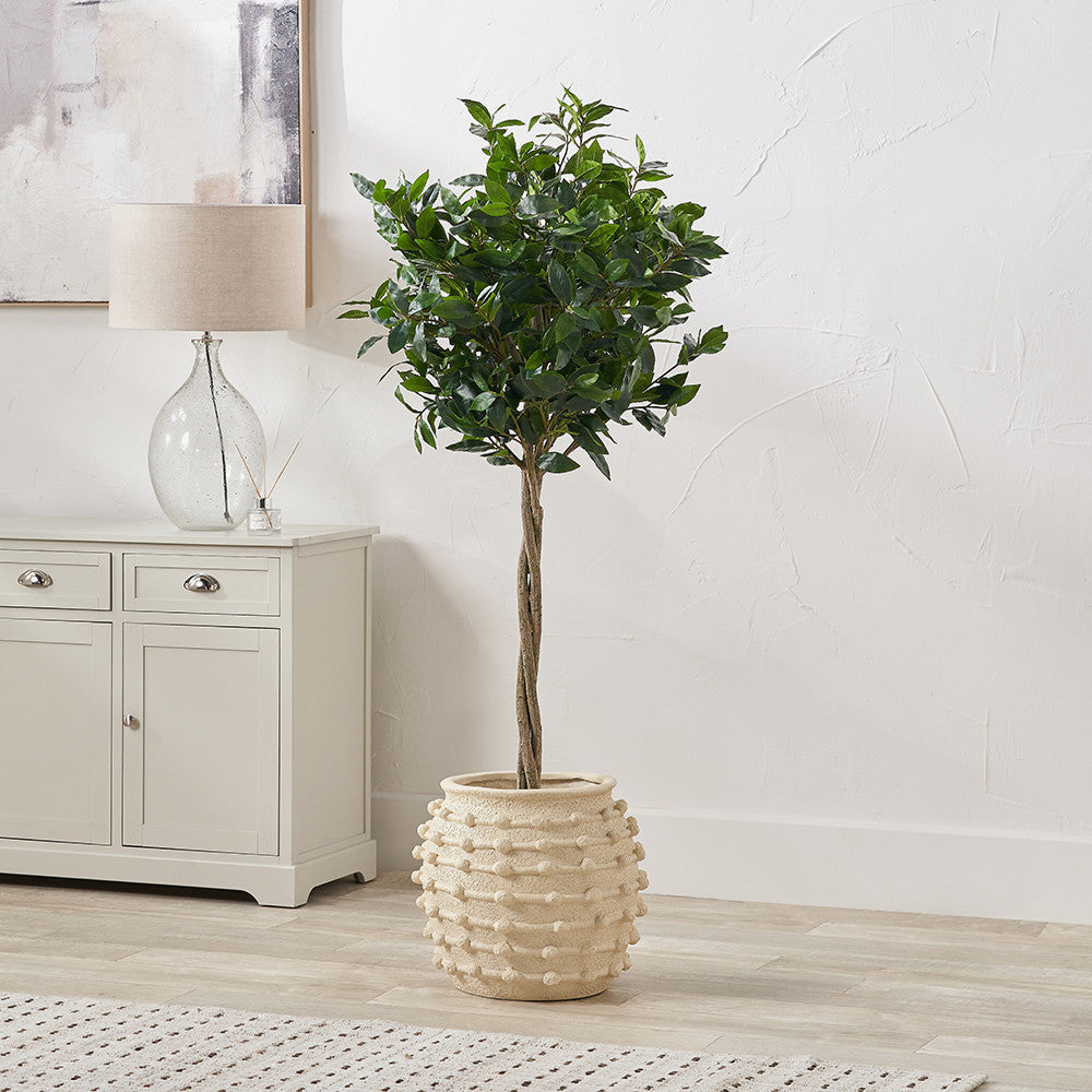 Cream Bobble Fibrestone Decorative Planter Large