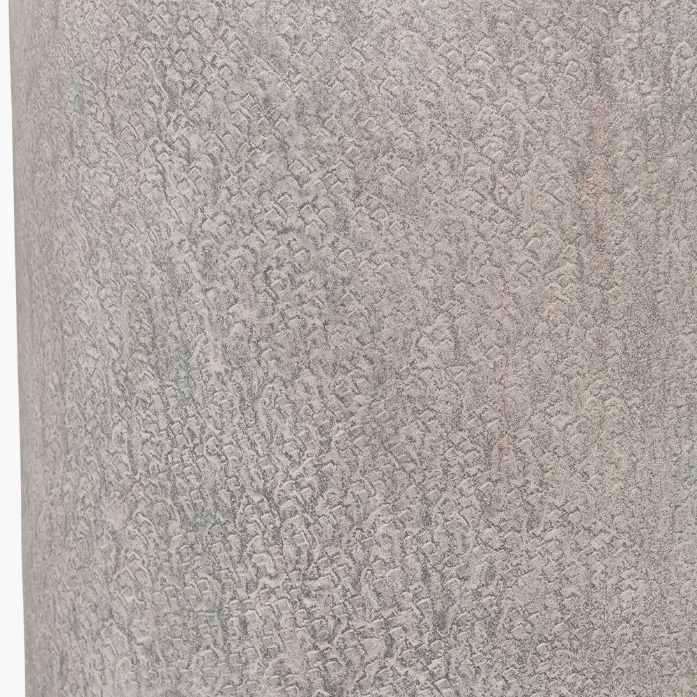 Stone Grey Metal & Clear Glass Hurricane Large